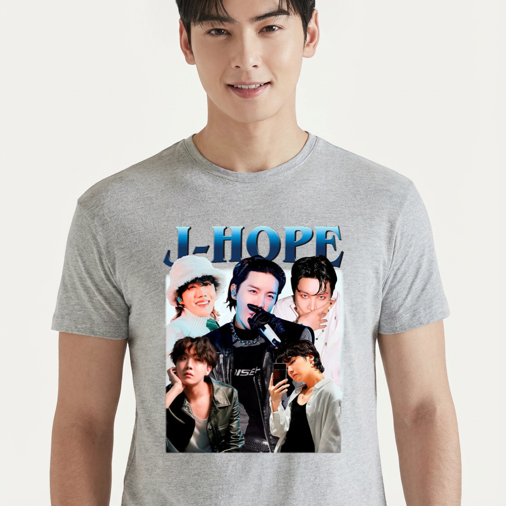 Camiseta camiseta-basica-bts-j-hope-graphic - Cinza