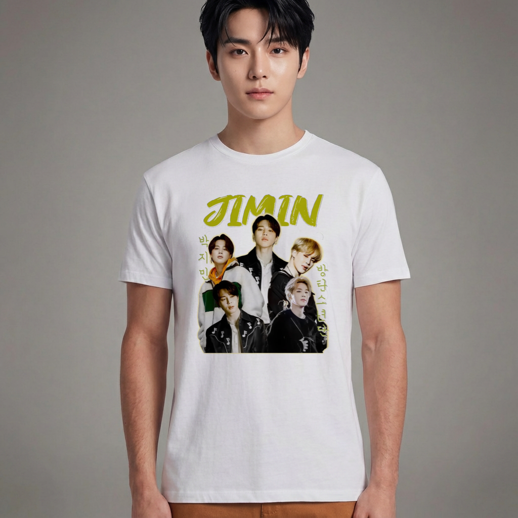 Camiseta Básica BTS Jimin Collab - Branca