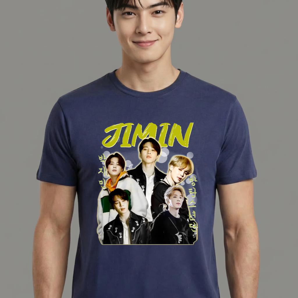 Camiseta BTS Jimin Collab azul