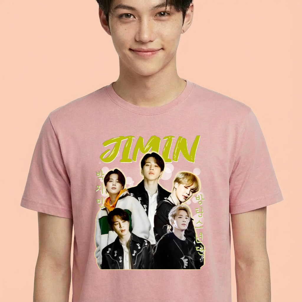 Camiseta camiseta-basica-bts-jimin-collab - Rosa