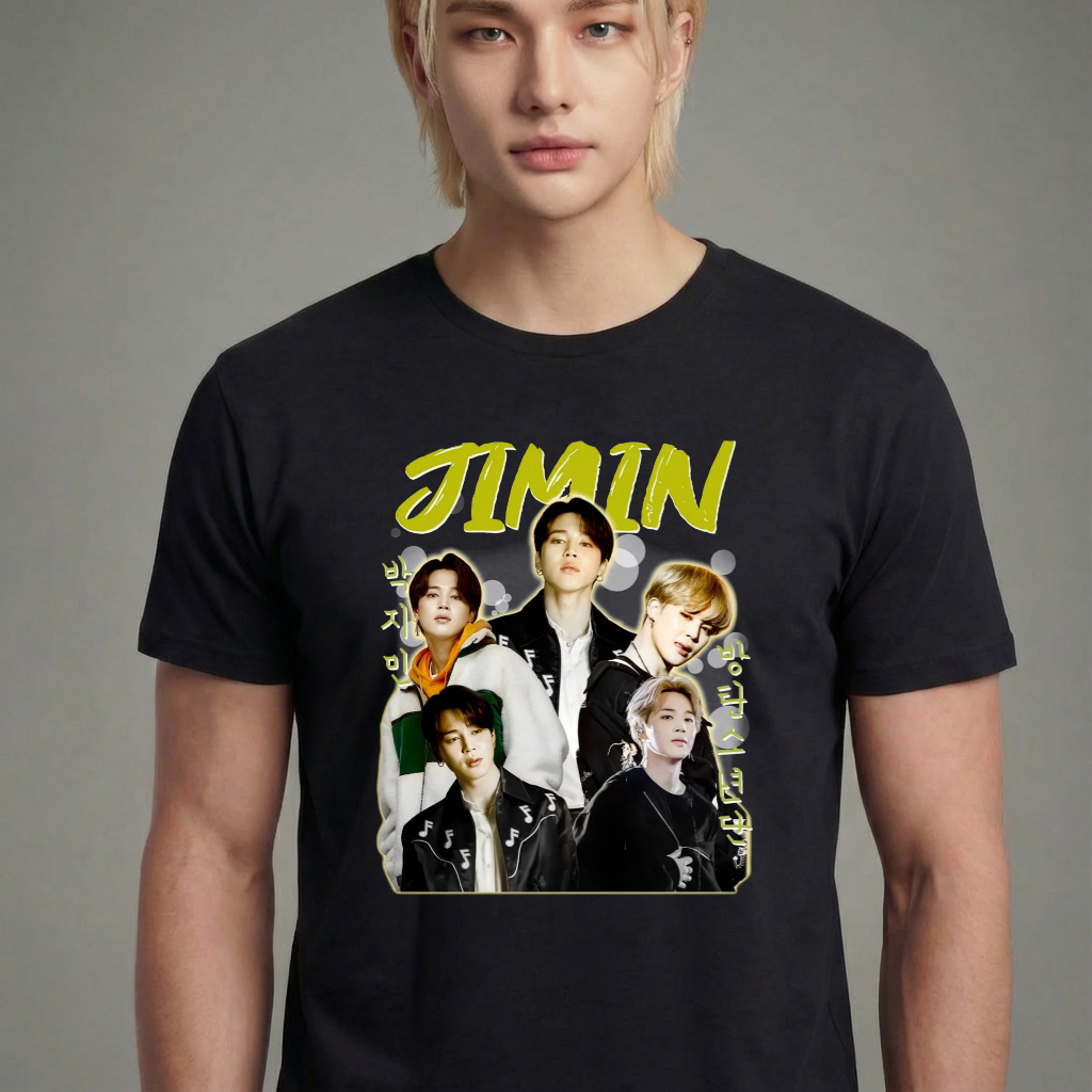 Camiseta camiseta-basica-bts-jimin-collab - Preta