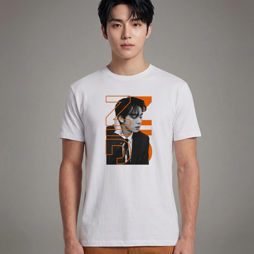 Camiseta Básica BTS Jin - Branca