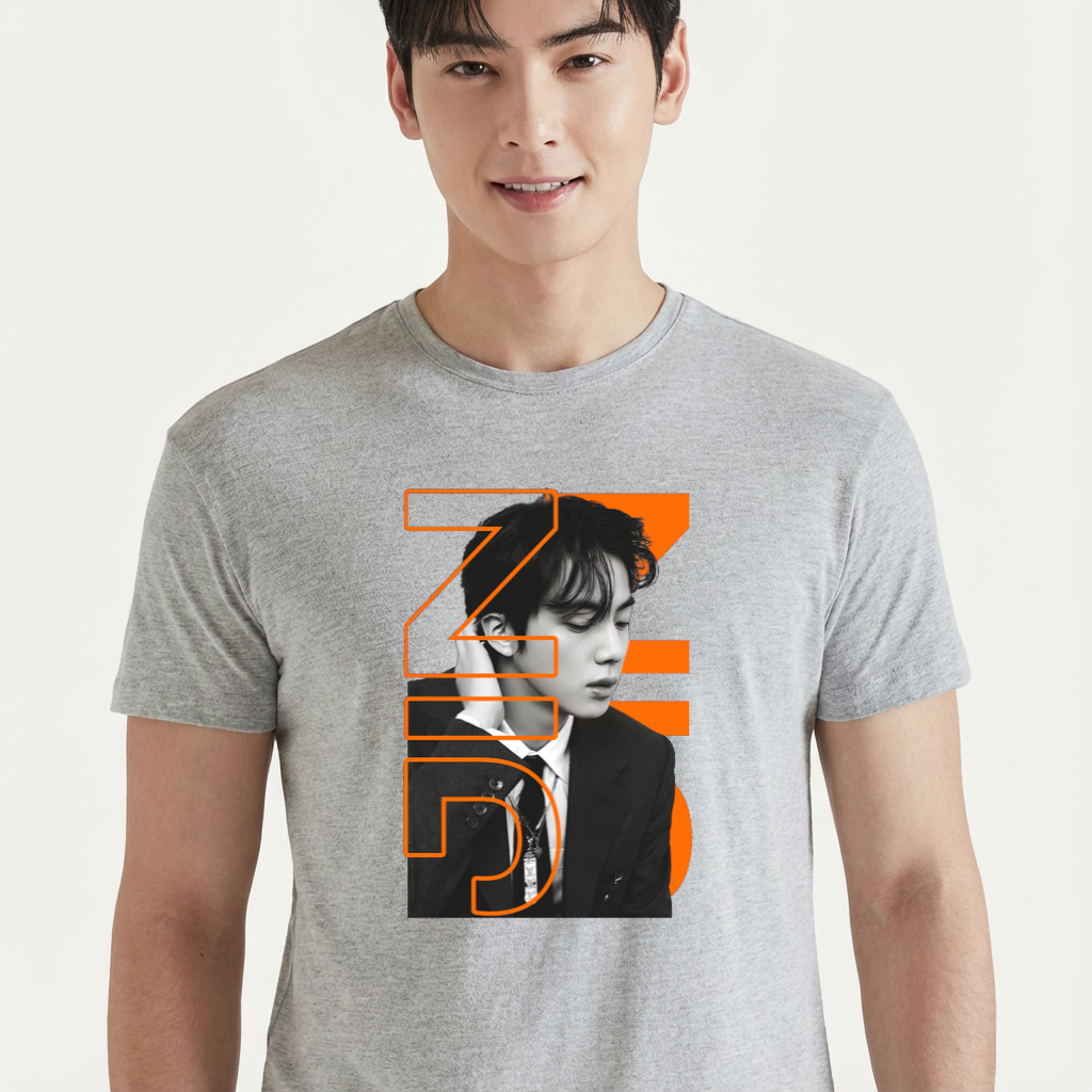 Camiseta camiseta-basica-bts-jin - Cinza