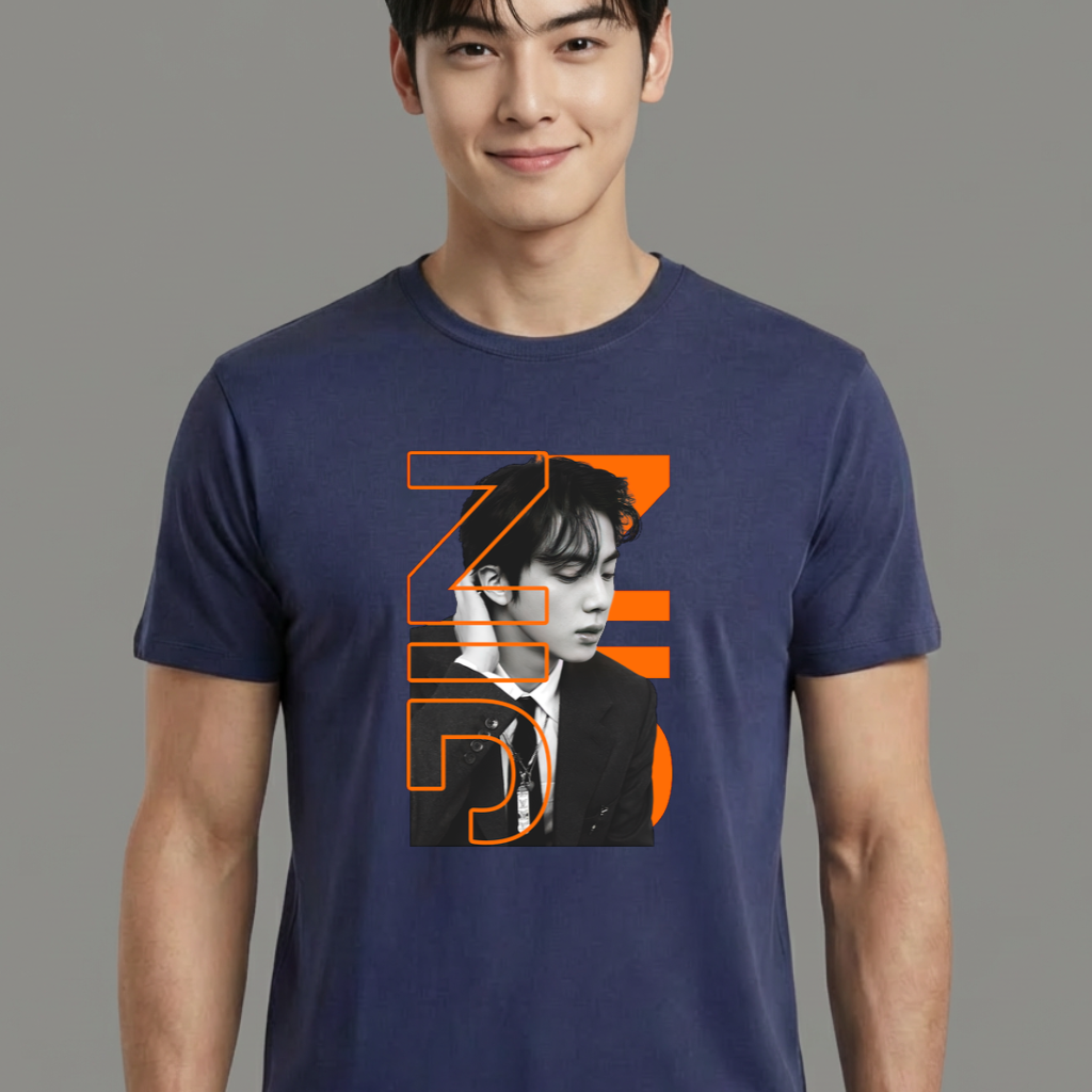 Camiseta camiseta-basica-bts-jin - Azul