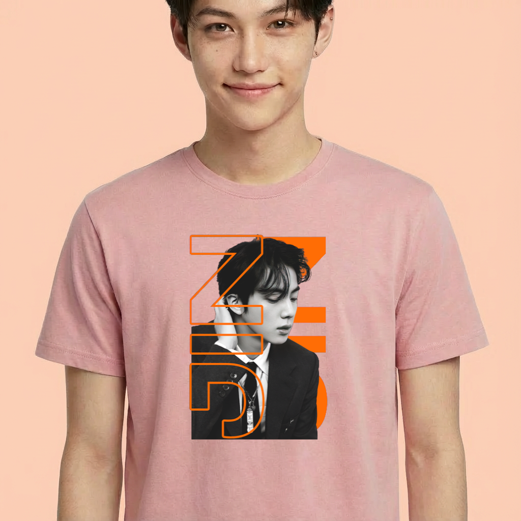 Camiseta camiseta-basica-bts-jin - Rosa