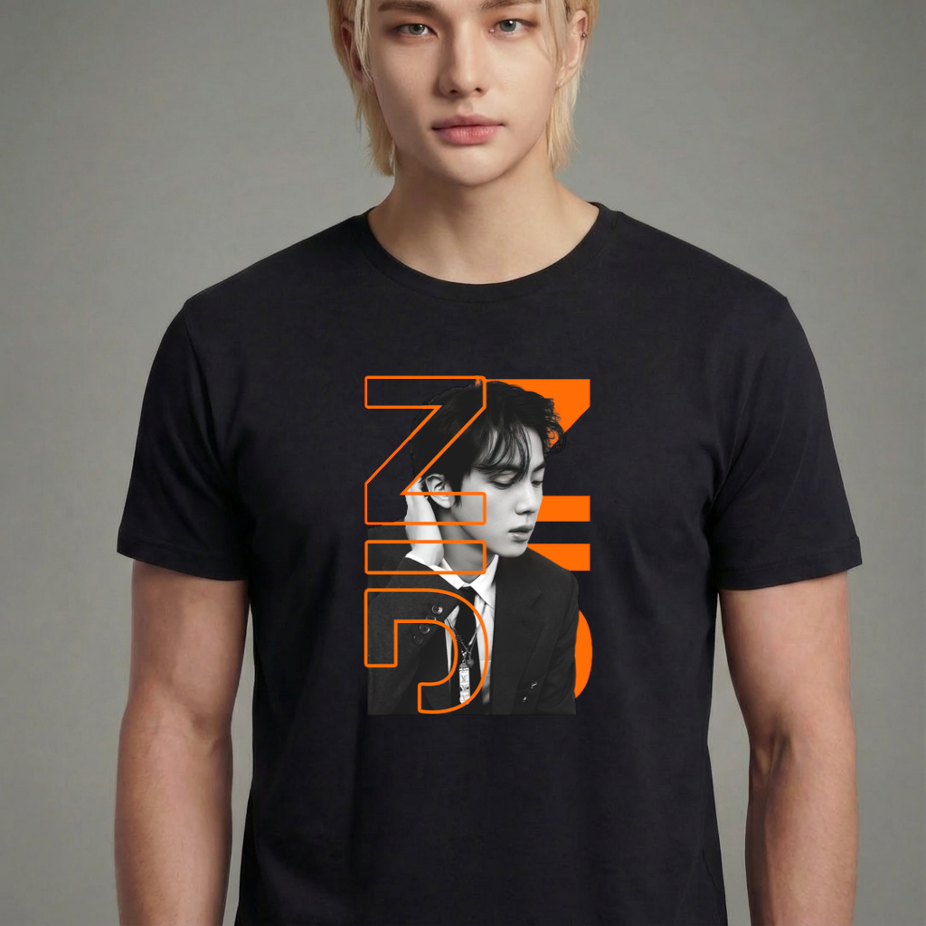 Camiseta camiseta-basica-bts-jin - Preta