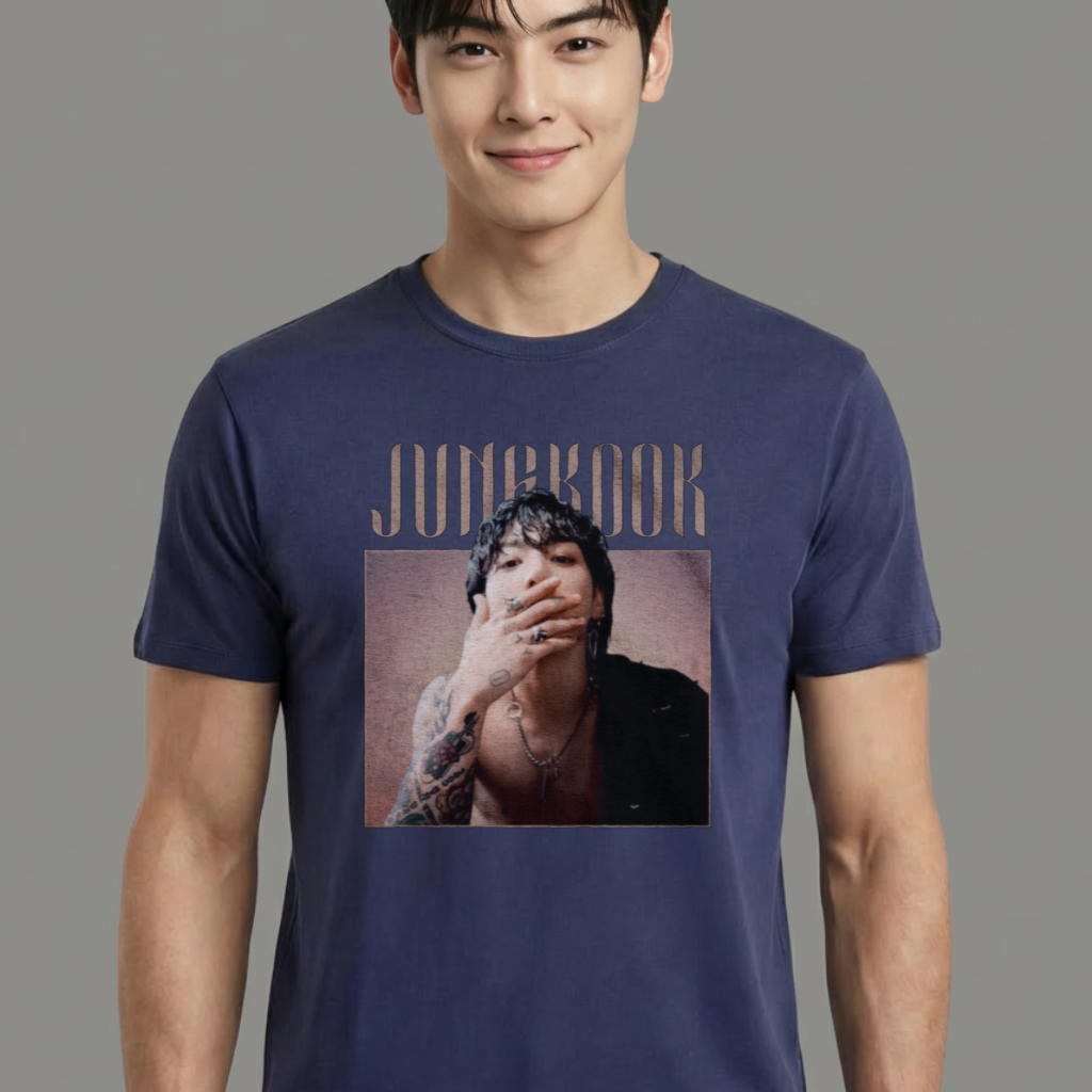 Camiseta BTS Jungkook Graphic Vintage azul