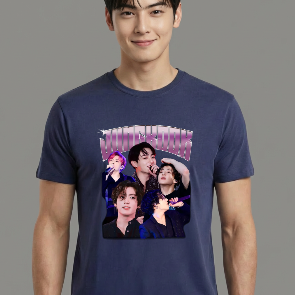Camiseta camiseta-basica-bts-jungkook-graphic - Azul