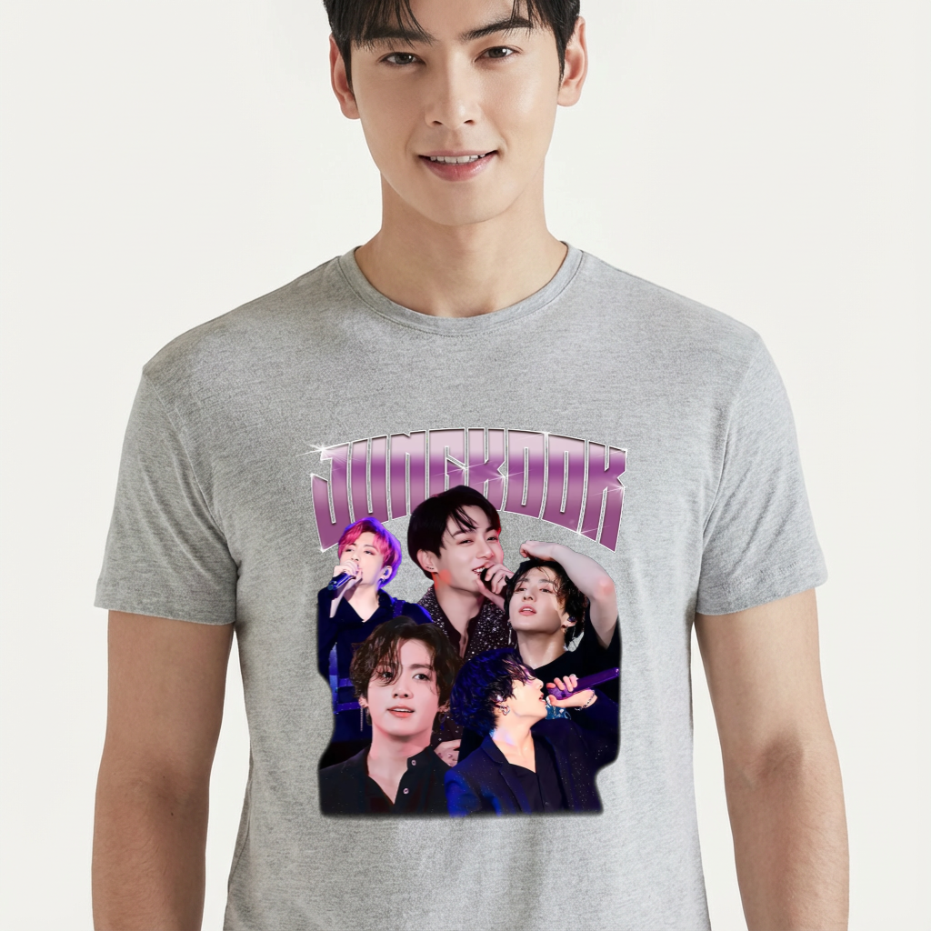 Camiseta camiseta-basica-bts-jungkook-graphic - Cinza