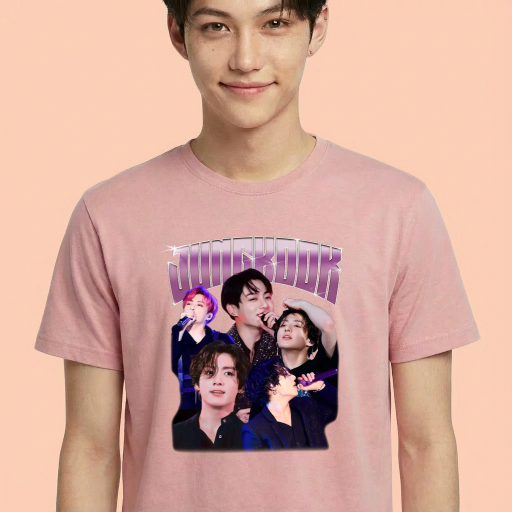 Camiseta camiseta-basica-bts-jungkook-graphic - Rosa