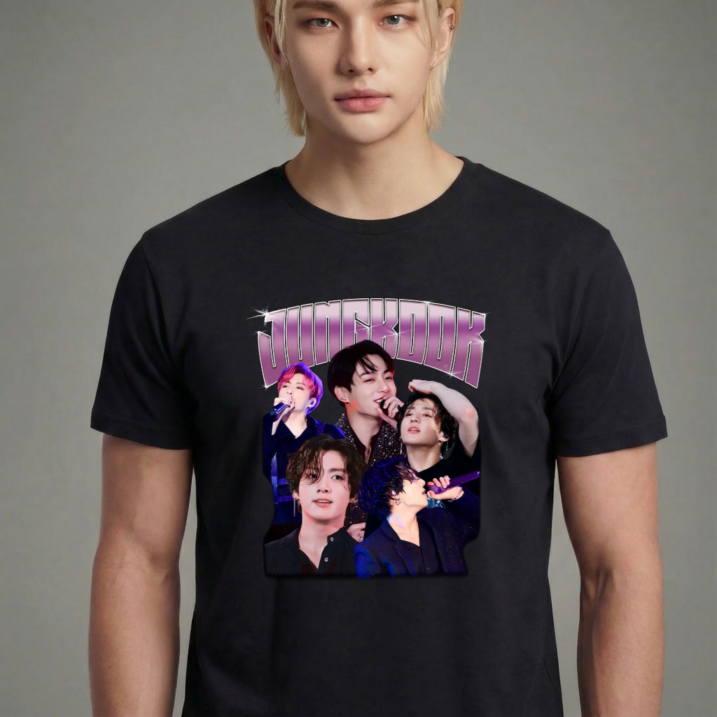 Camiseta camiseta-basica-bts-jungkook-graphic - Preta