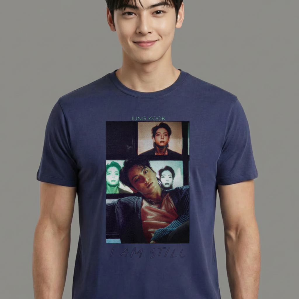 Camiseta camiseta-basica-bts-jungkook-i-am-still - Azul