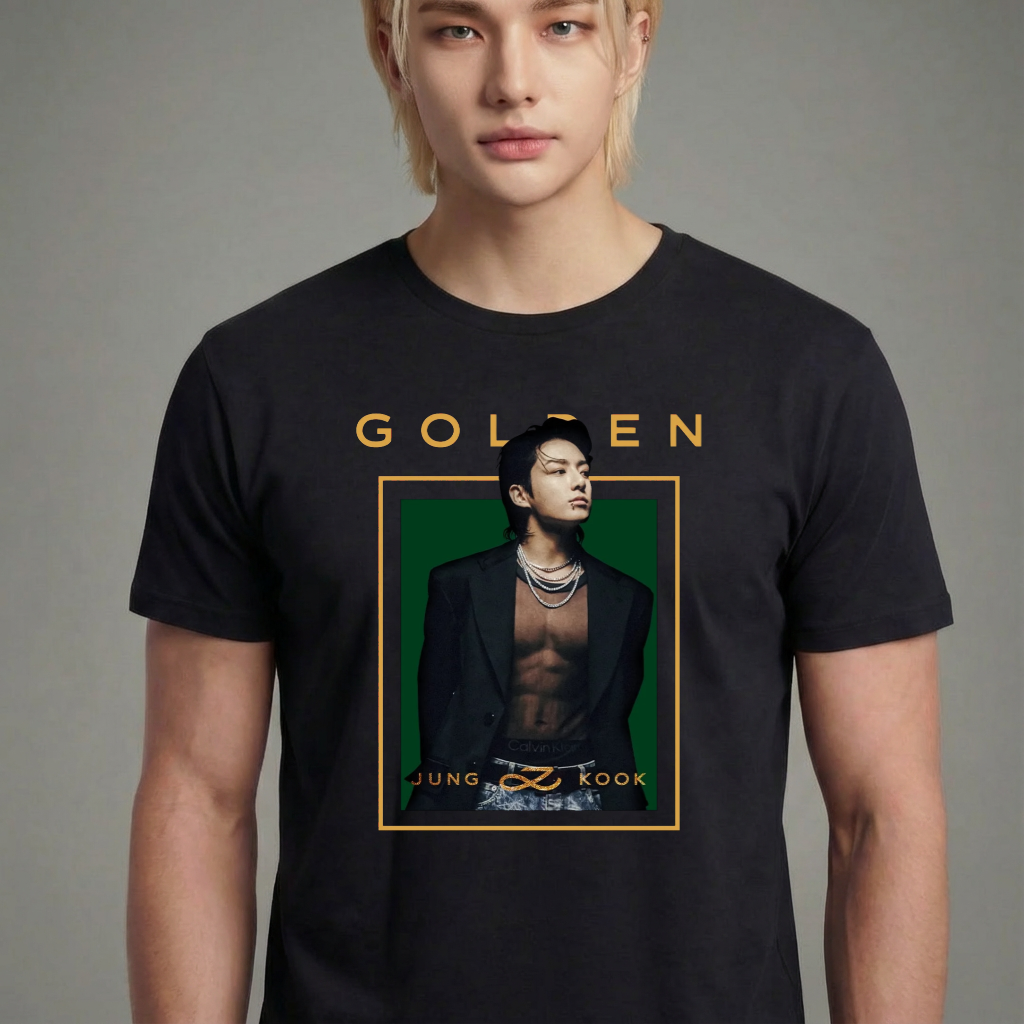 Camiseta BTS Jungkook Kpop Merch preta