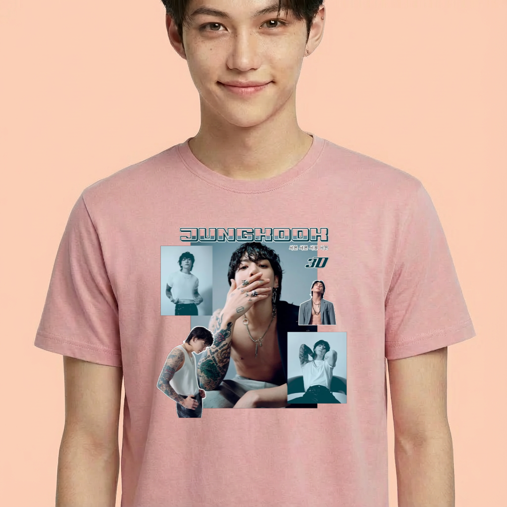 Camiseta camiseta-basica-bts-jungkook-style-graphic - Rosa