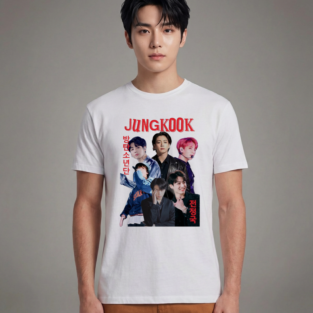 Camiseta Básica BTS Jungkook - Branca