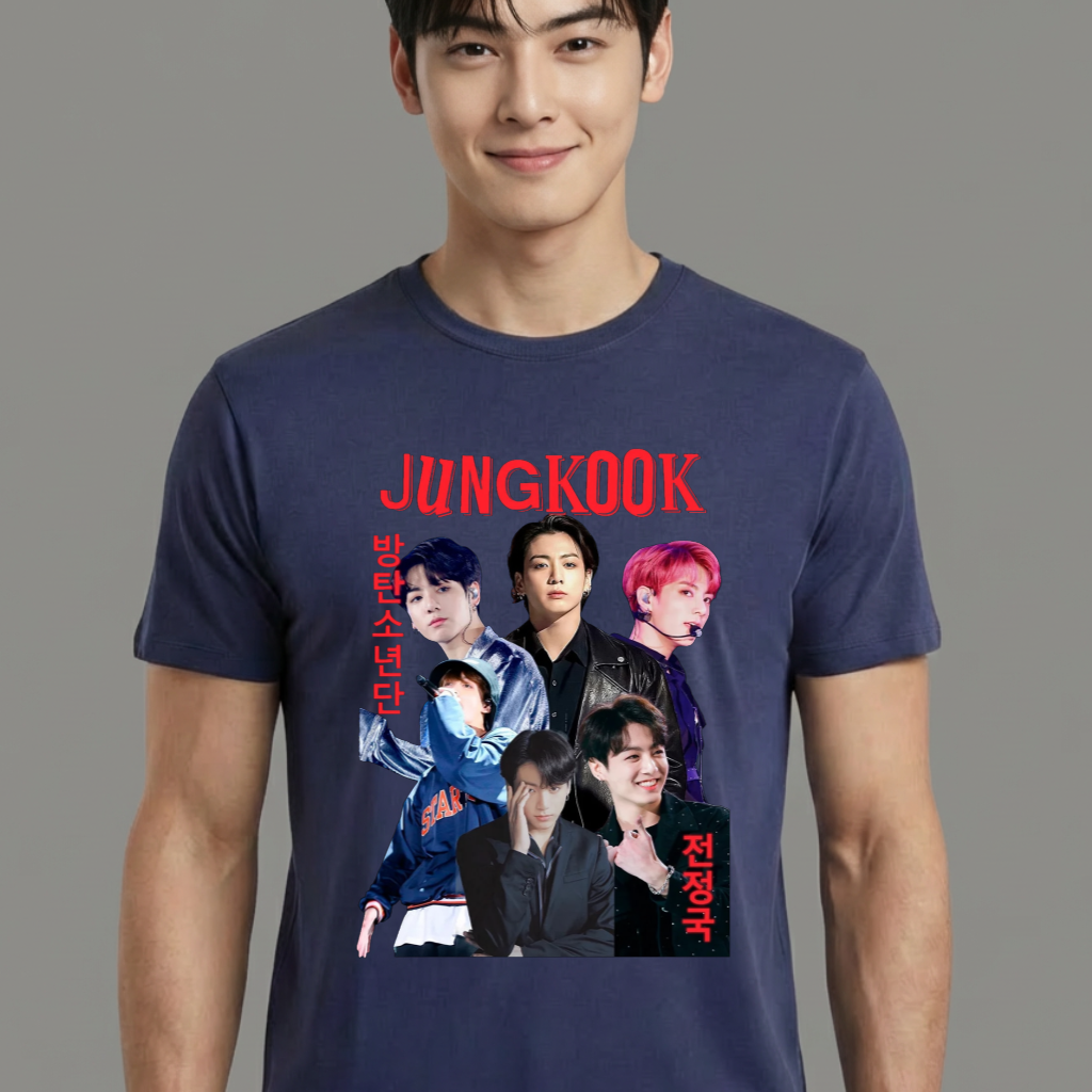 Camiseta camiseta-basica-bts-jungkook - Azul
