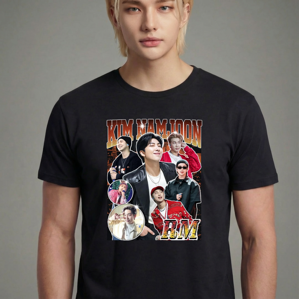 Camiseta camiseta-basica-bts-kim-namjoon-graphic - Preta