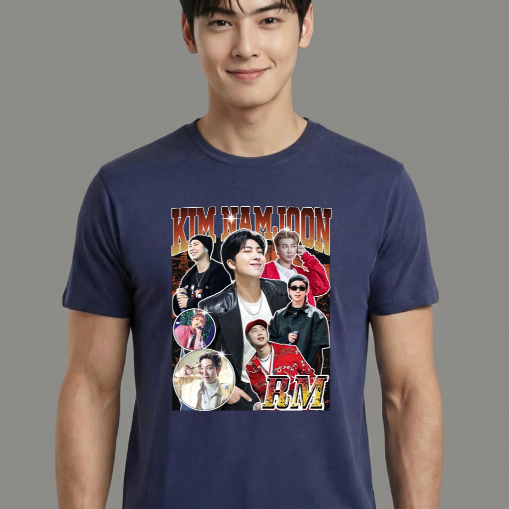 Camiseta BTS Kim Namjoon Graphic azul
