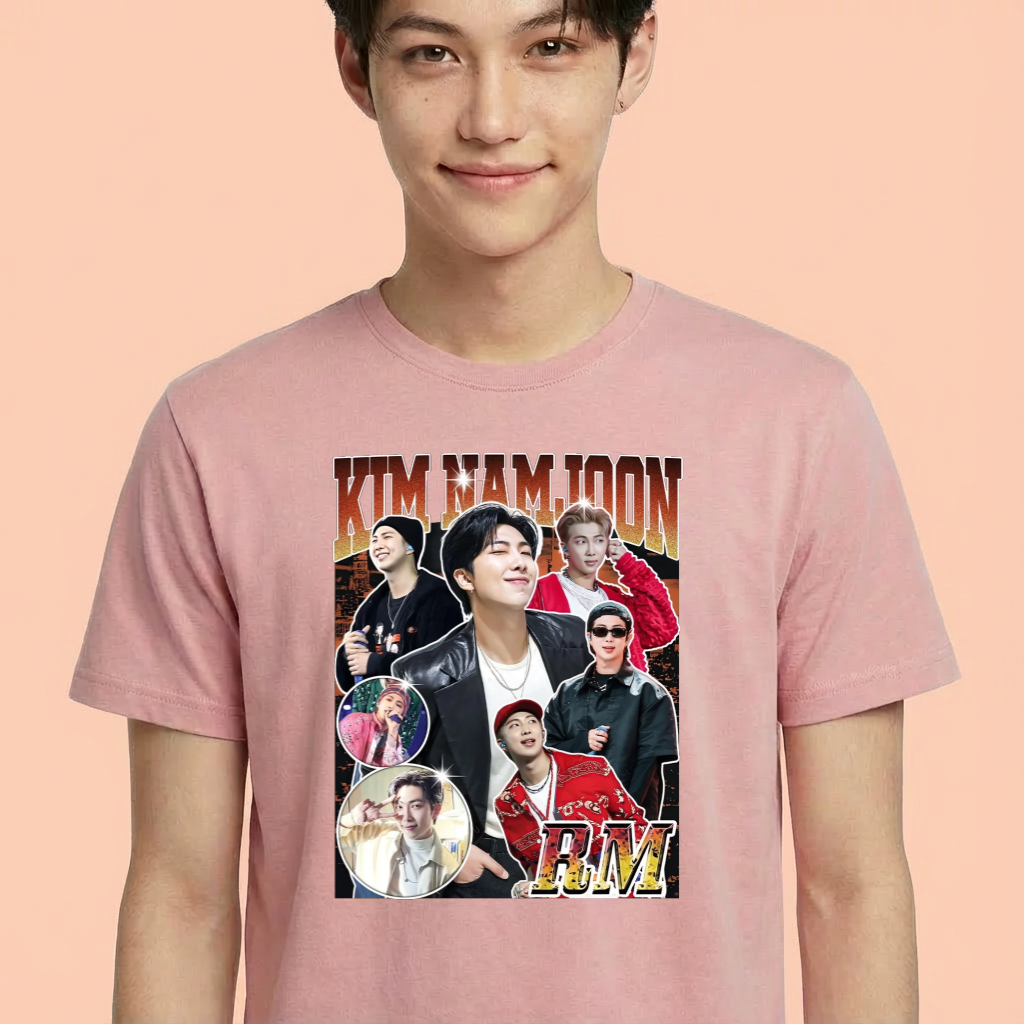 Camiseta camiseta-basica-bts-kim-namjoon-graphic - Rosa