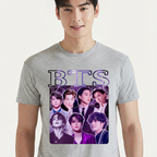 Camiseta BTS Kpop Merch cinza