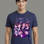 Camiseta BTS Kpop Merch azul