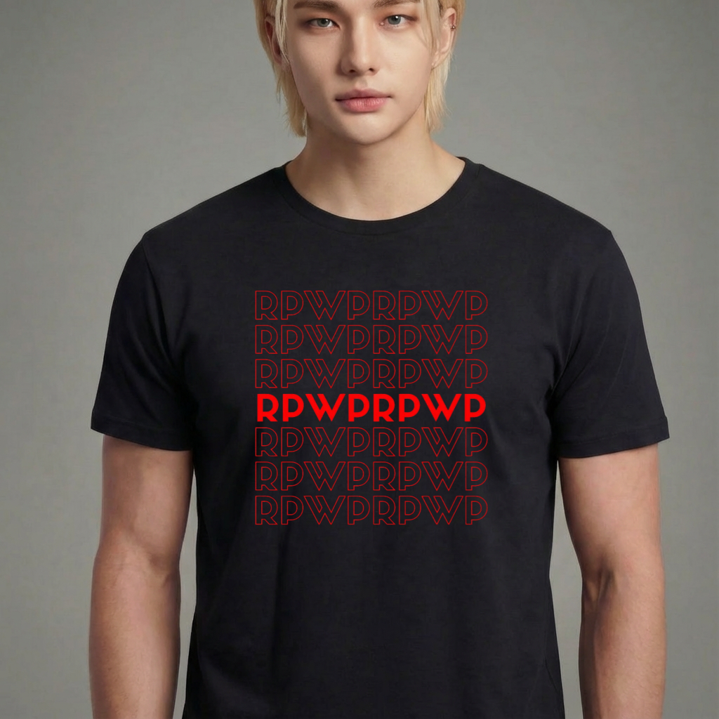 Camiseta BTS Letters RPWPRPWP preta