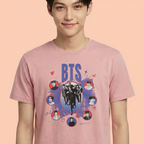 Camiseta BTS Love Collab rosa