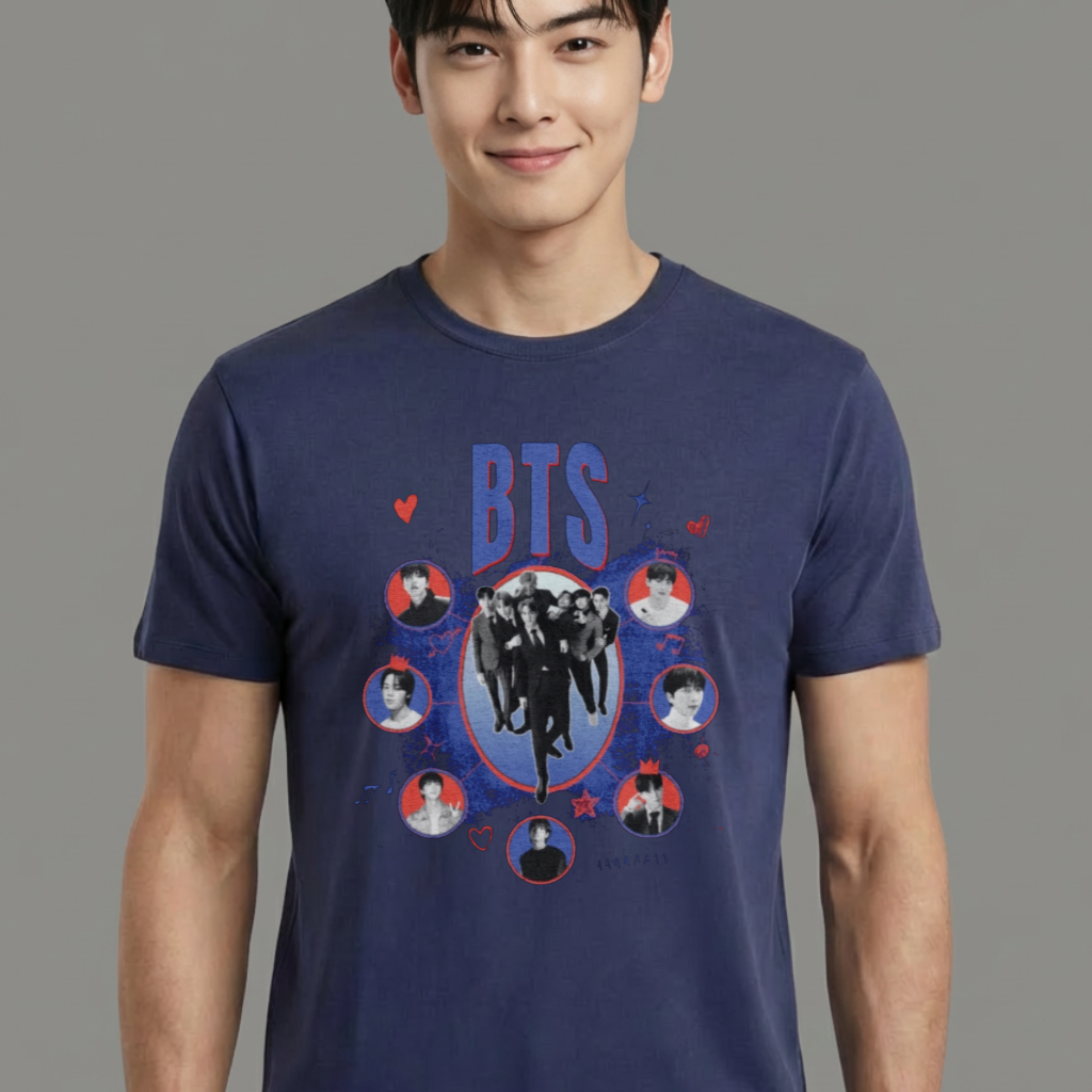 Camiseta camiseta-basica-bts-love-collab - Azul