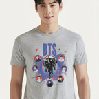 Camiseta BTS Love Collab cinza
