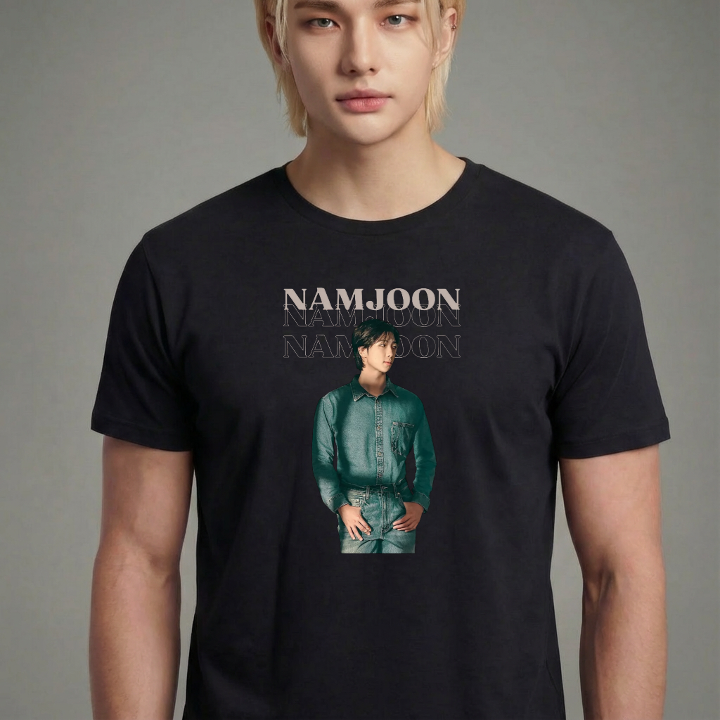 Camiseta camiseta-basica-bts-namjoon-photo - Preta