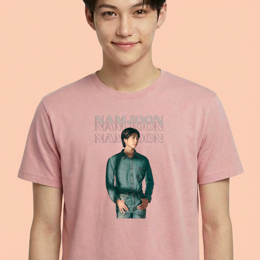 Camiseta camiseta-basica-bts-namjoon-photo - Rosa