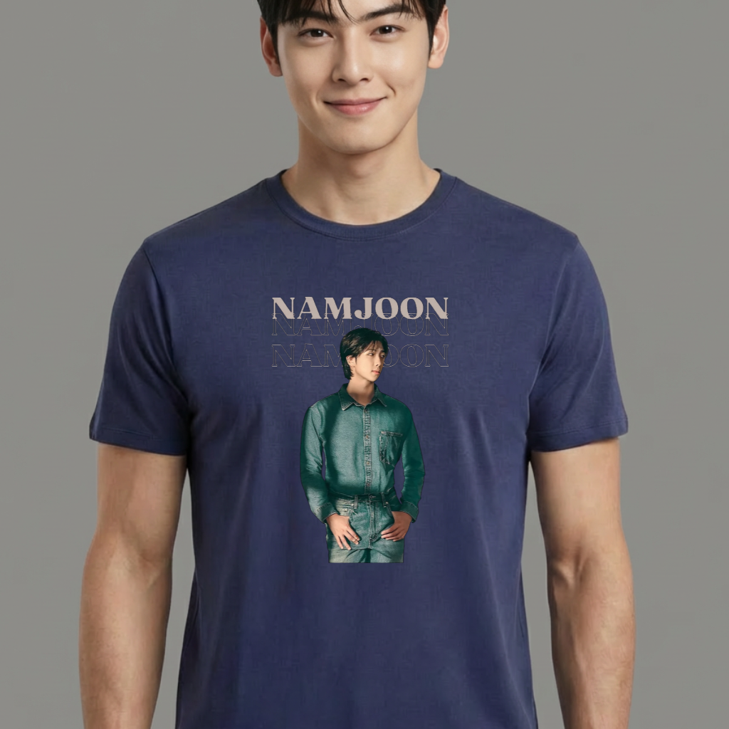 Camiseta camiseta-basica-bts-namjoon-photo - Azul