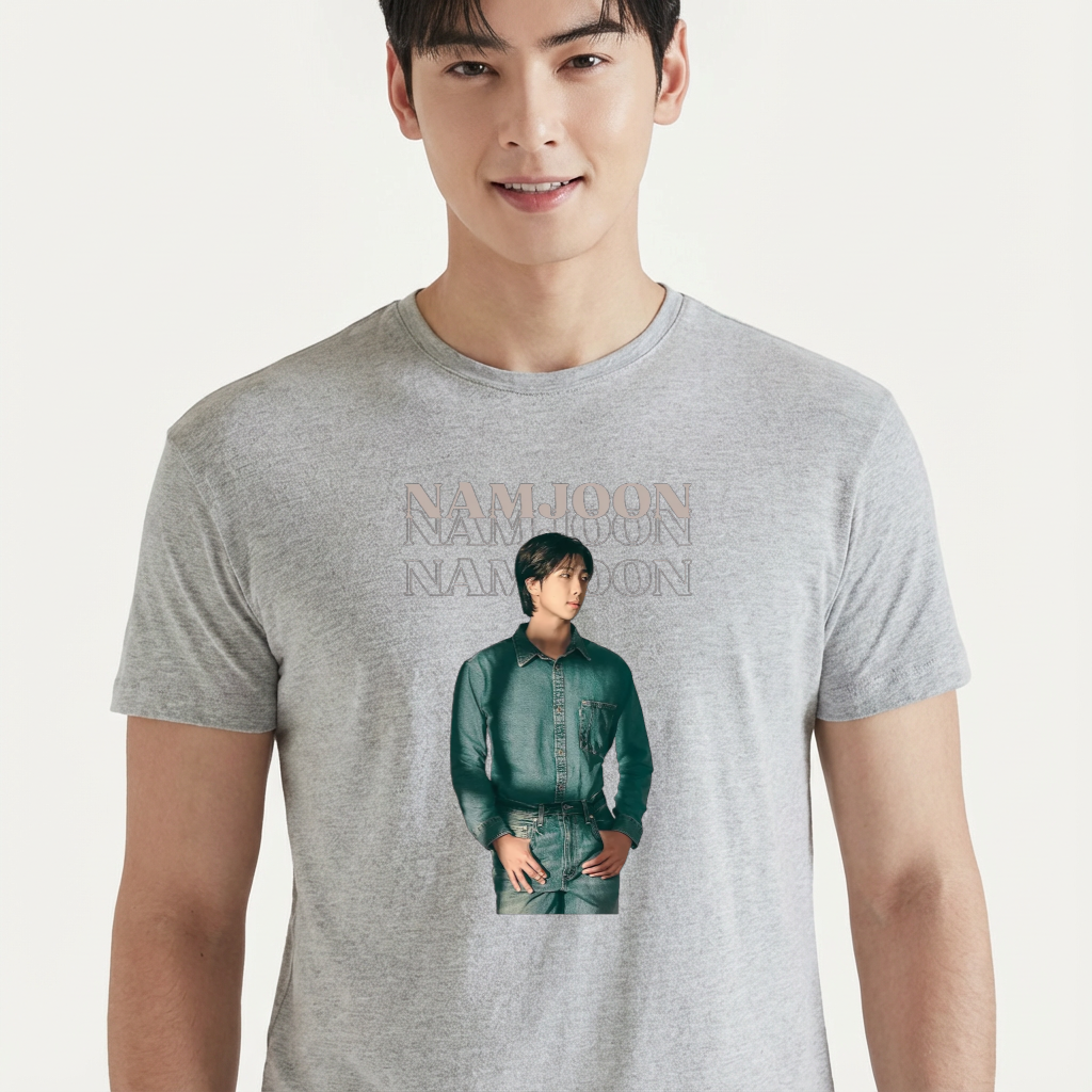 Camiseta camiseta-basica-bts-namjoon-photo - Cinza