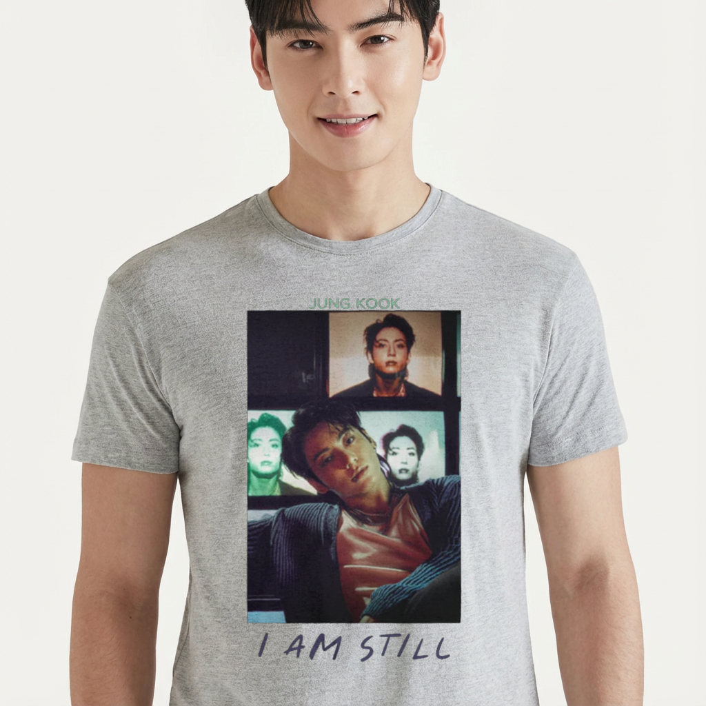 Camiseta camiseta-basica-bts-new-song-jungkook - Cinza