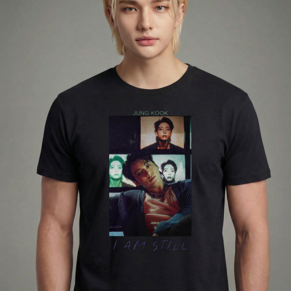 Camiseta camiseta-basica-bts-new-song-jungkook - Preta