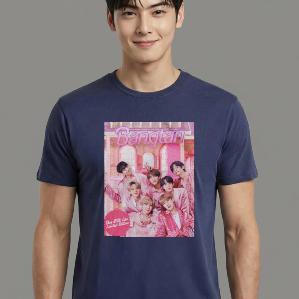 Camiseta BTS Pink Boys azul