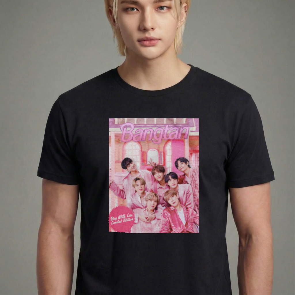 Camiseta camiseta-basica-bts-pink-boys - Preta