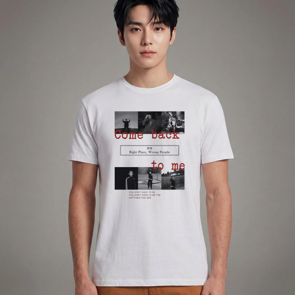 Camiseta BTS RM Collab Music branca