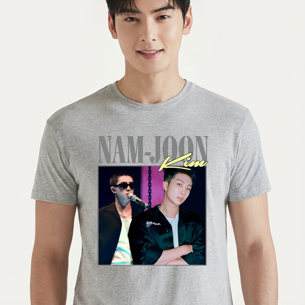 Camiseta camiseta-basica-bts-rm-digital - Cinza