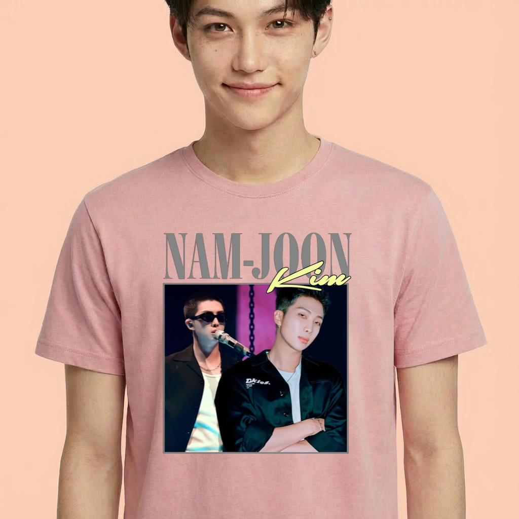 Camiseta camiseta-basica-bts-rm-digital - Rosa