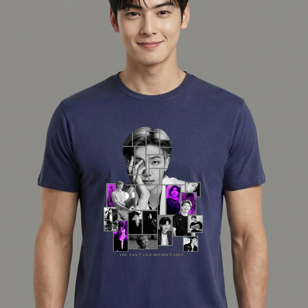 Camiseta camiseta-basica-bts-rm-y-c-l-w-l - Azul