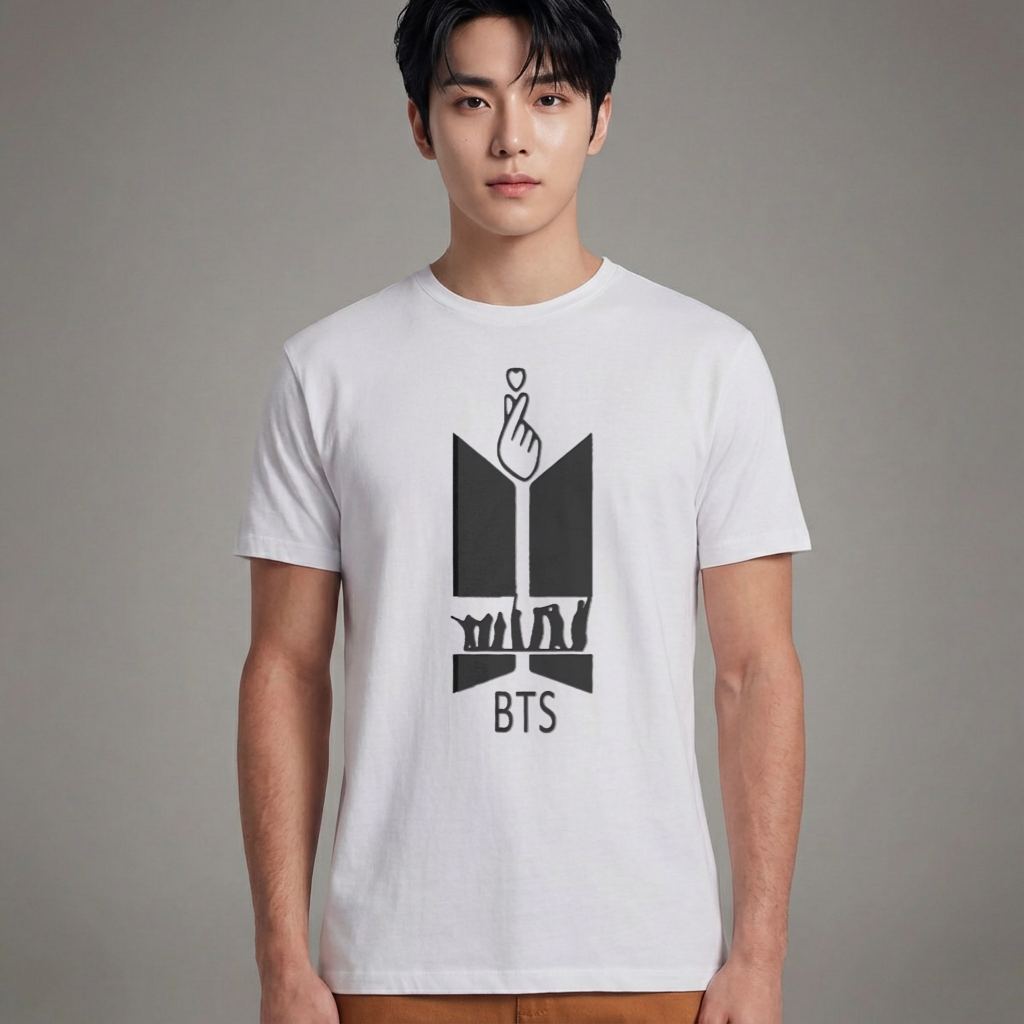 Camiseta BTS The Logo branca