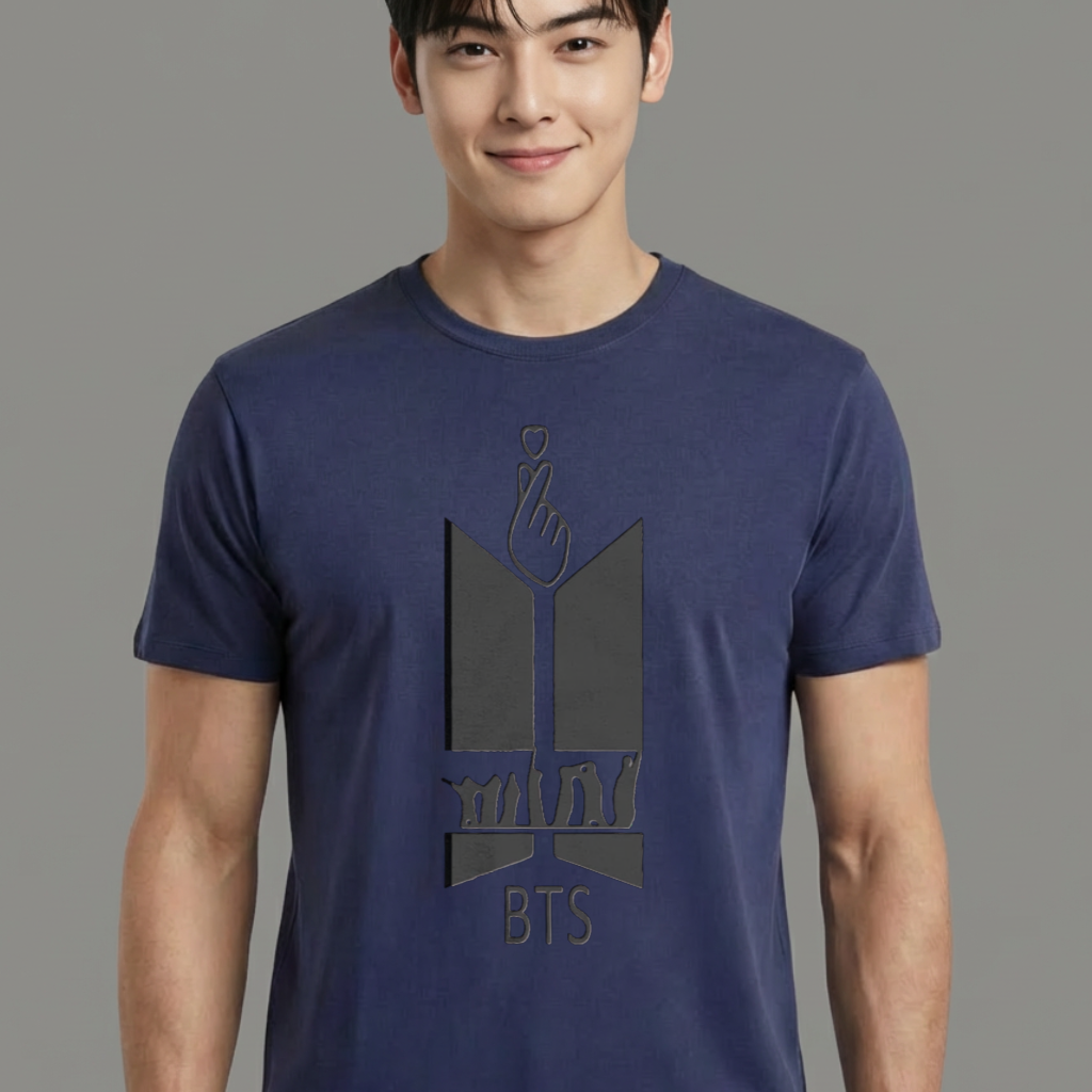 Camiseta camiseta-basica-bts-the-logo-1 - Azul