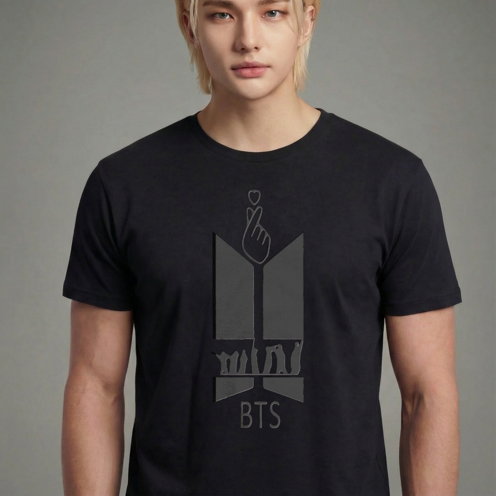 Camiseta camiseta-basica-bts-the-logo-1 - Preta