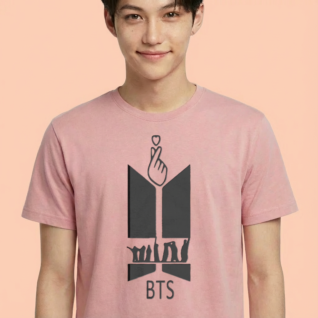 Camiseta camiseta-basica-bts-the-logo-1 - Rosa