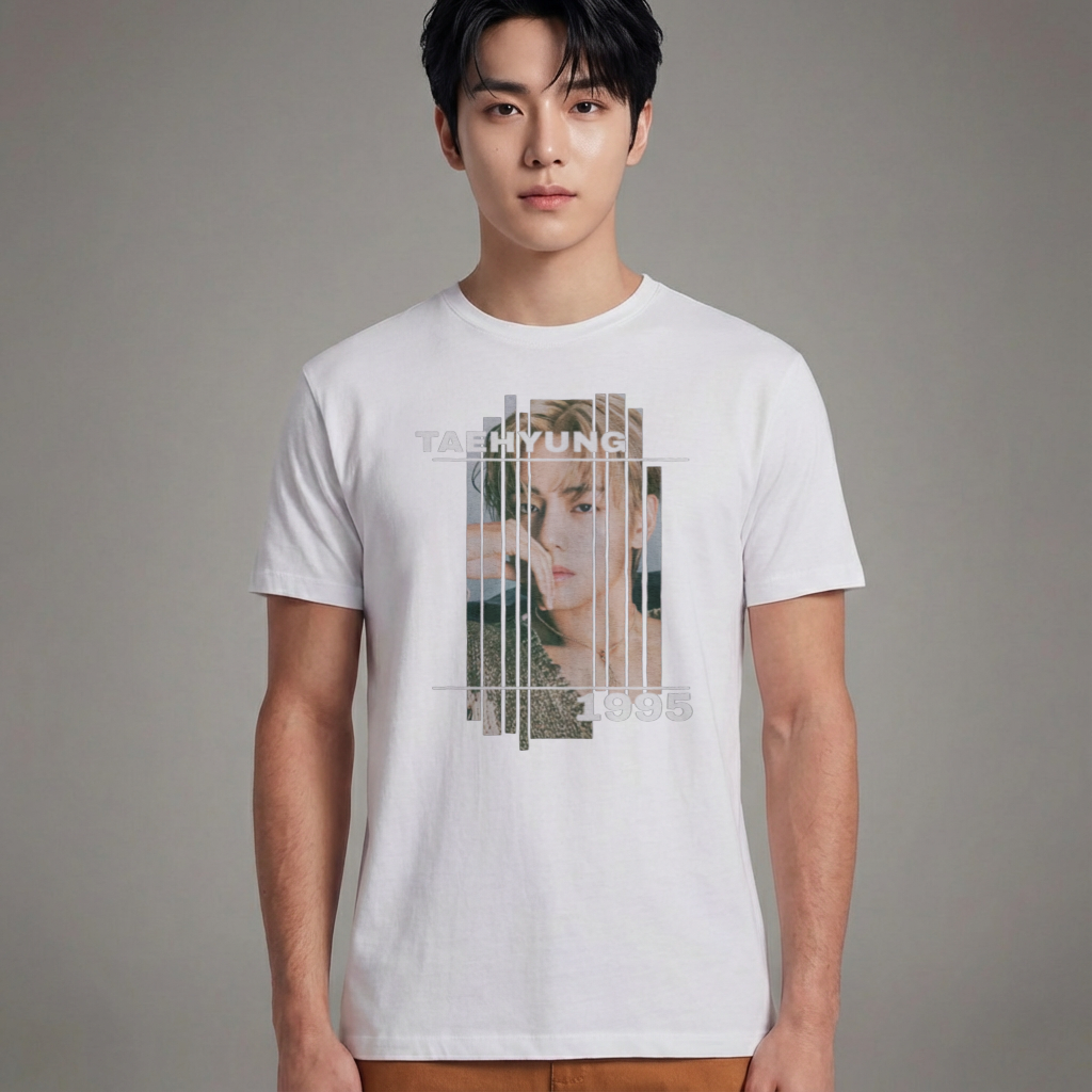 Camiseta Básica BTS V Graphic - Branca