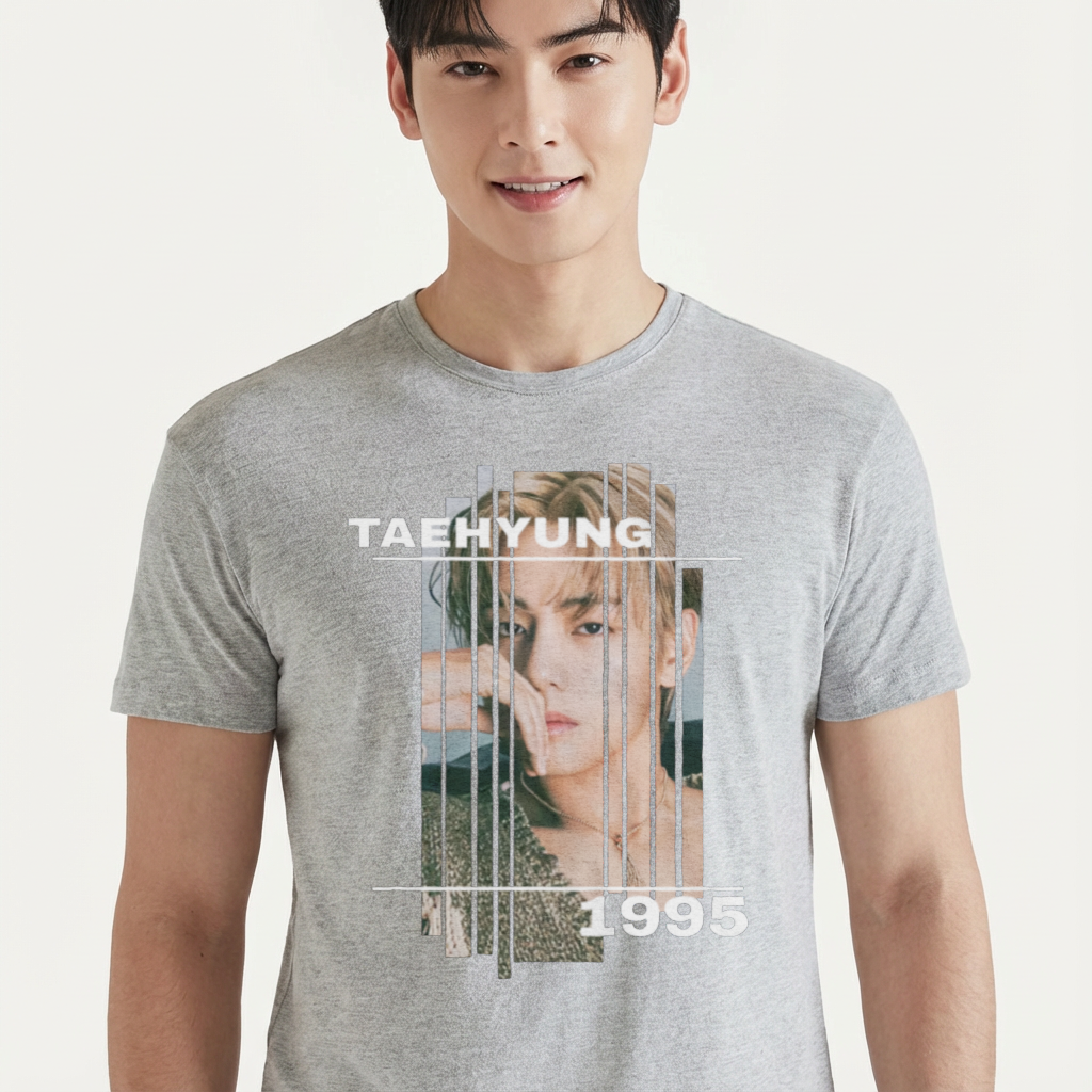 Camiseta BTS V Graphic cinza