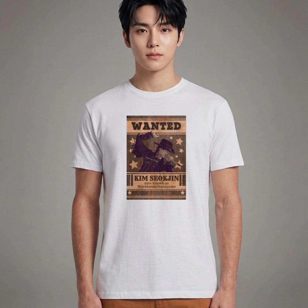 Camiseta Básica BTS Wanted - Branca