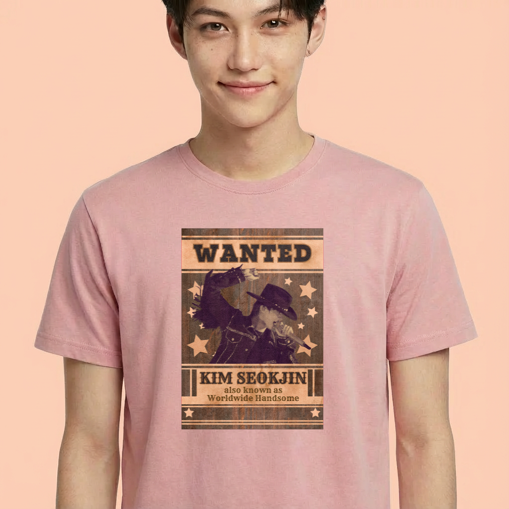 Camiseta camiseta-basica-bts-wanted - Rosa