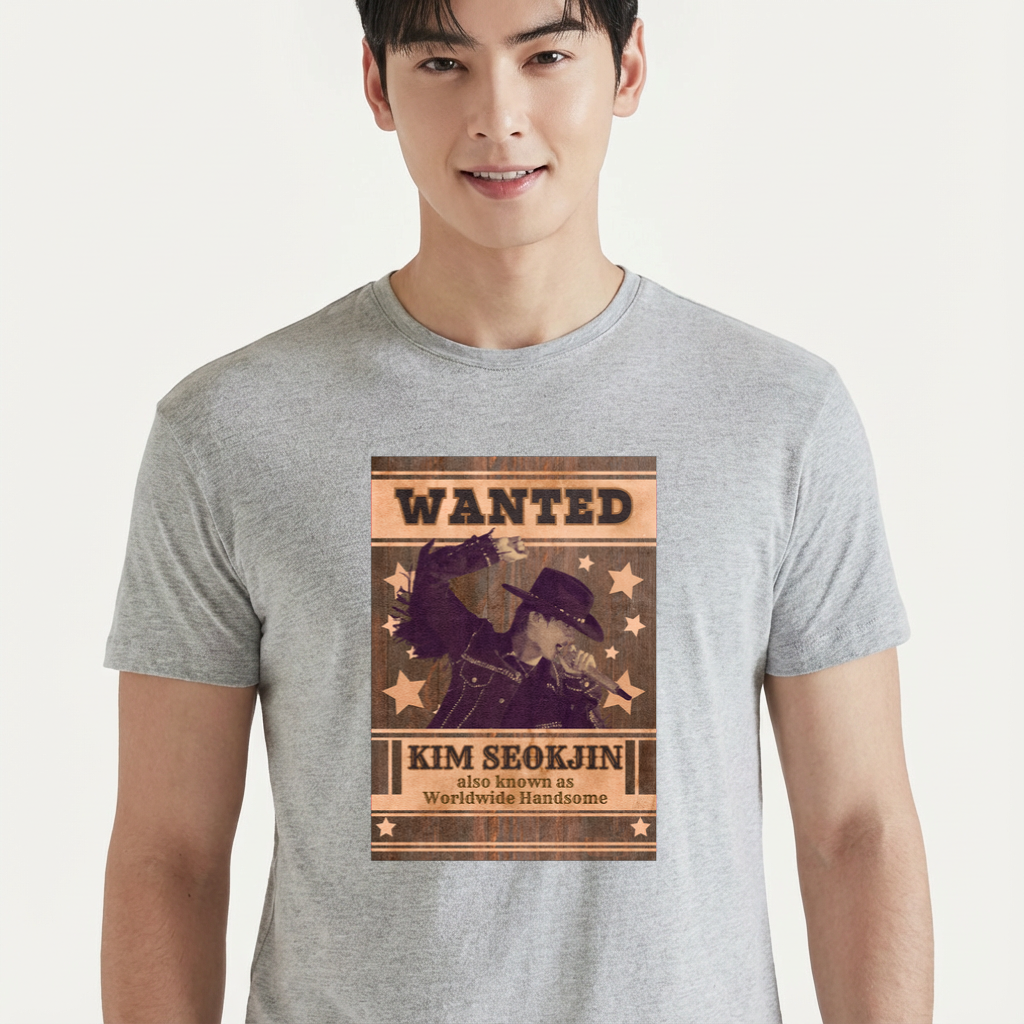 Camiseta camiseta-basica-bts-wanted - Cinza